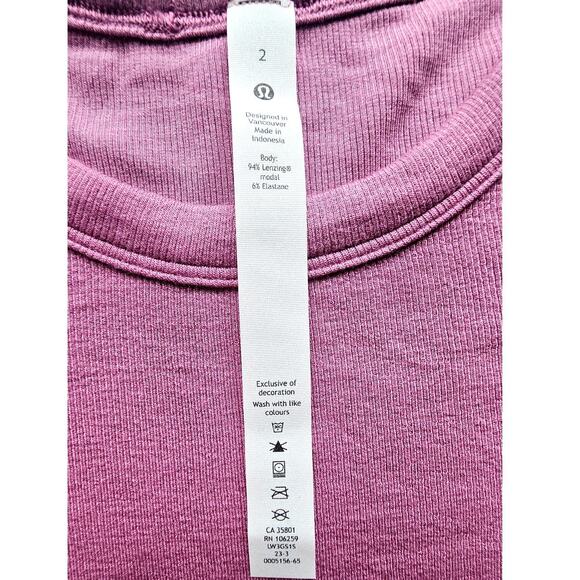 Lululemon Hold Tight Cropped T-Shirt Velvet Dust, Womens Sz 2 - Picture 6 of 9